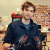 Kristoff Klipfel wearing his piano gloves