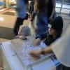 Children play with light sensor