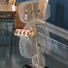 Robot made from chicken wire in the BTU Lab is a tour guide for the lab.