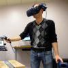 ATLAS Institute graduate student Peter Gyory, right, demonstrates the new 3D design platform he is developing with THING Lab Director Daniel Leithinger. 