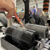 Demonstration of biofibers spinning machine extruding fiber from gelatin substrate
