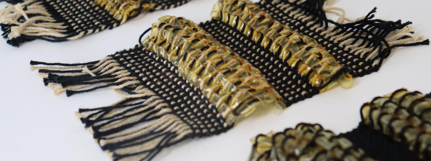 Yellow and black woven textiles