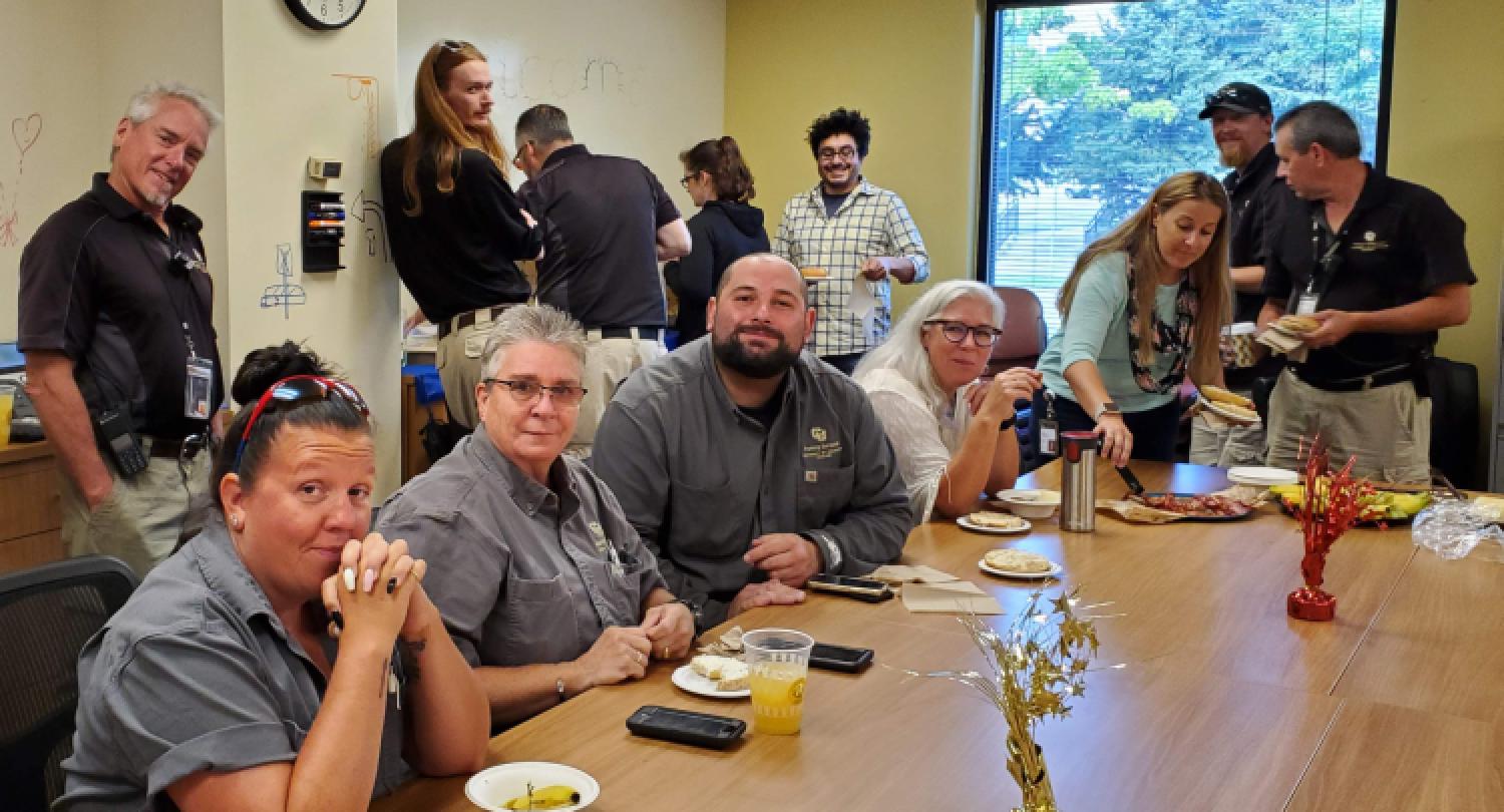 Parking Services staff at a staff event
