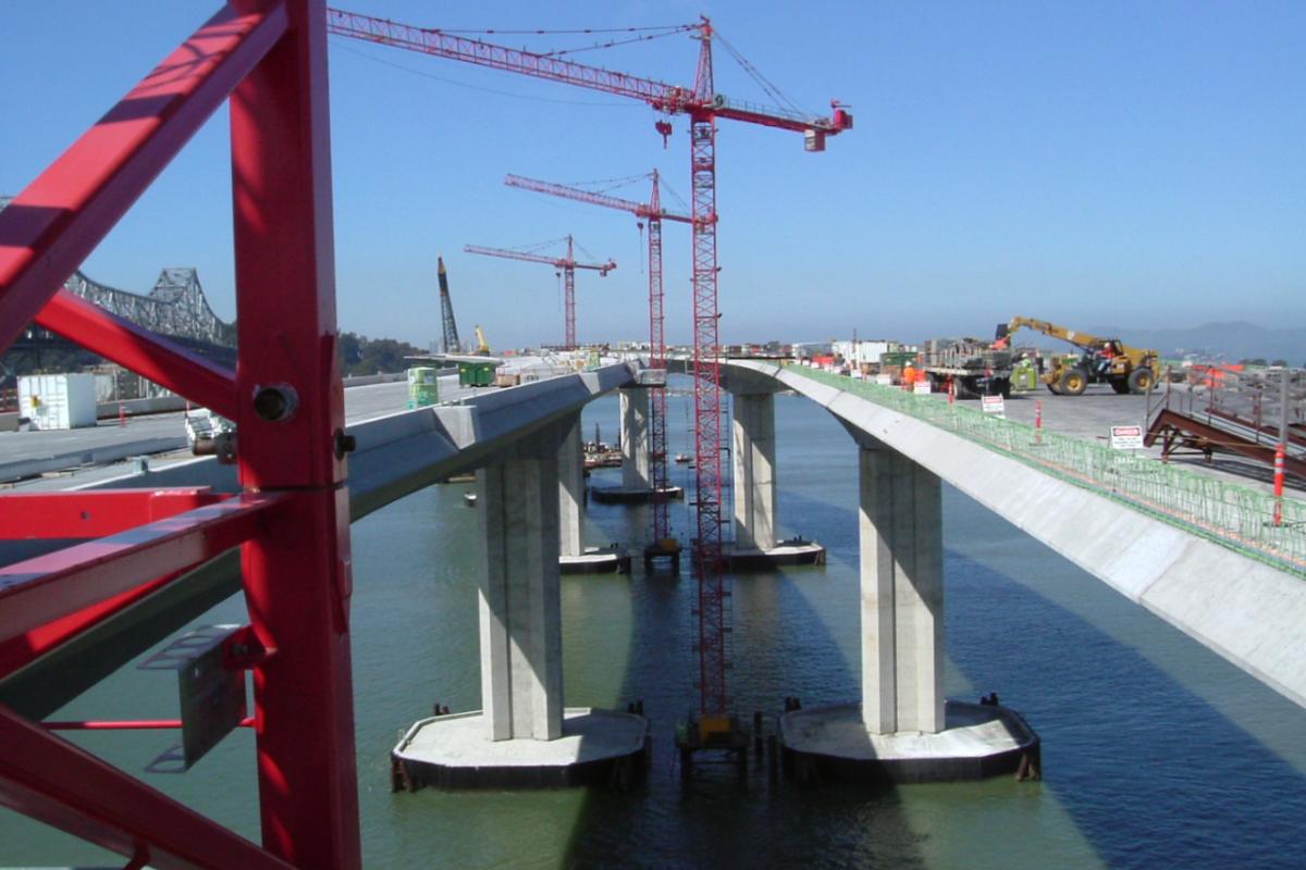 San Francisco Oakland Bridge being built