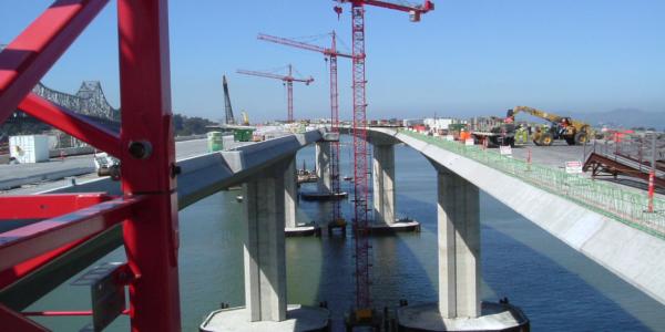 San Francisco Oakland Bridge being built