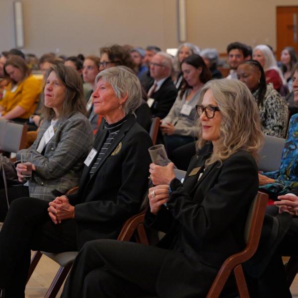 Regent Lesley Smith, Sr. Vice Provost Katherine Eggert, and BFA Chair Shelly Miller