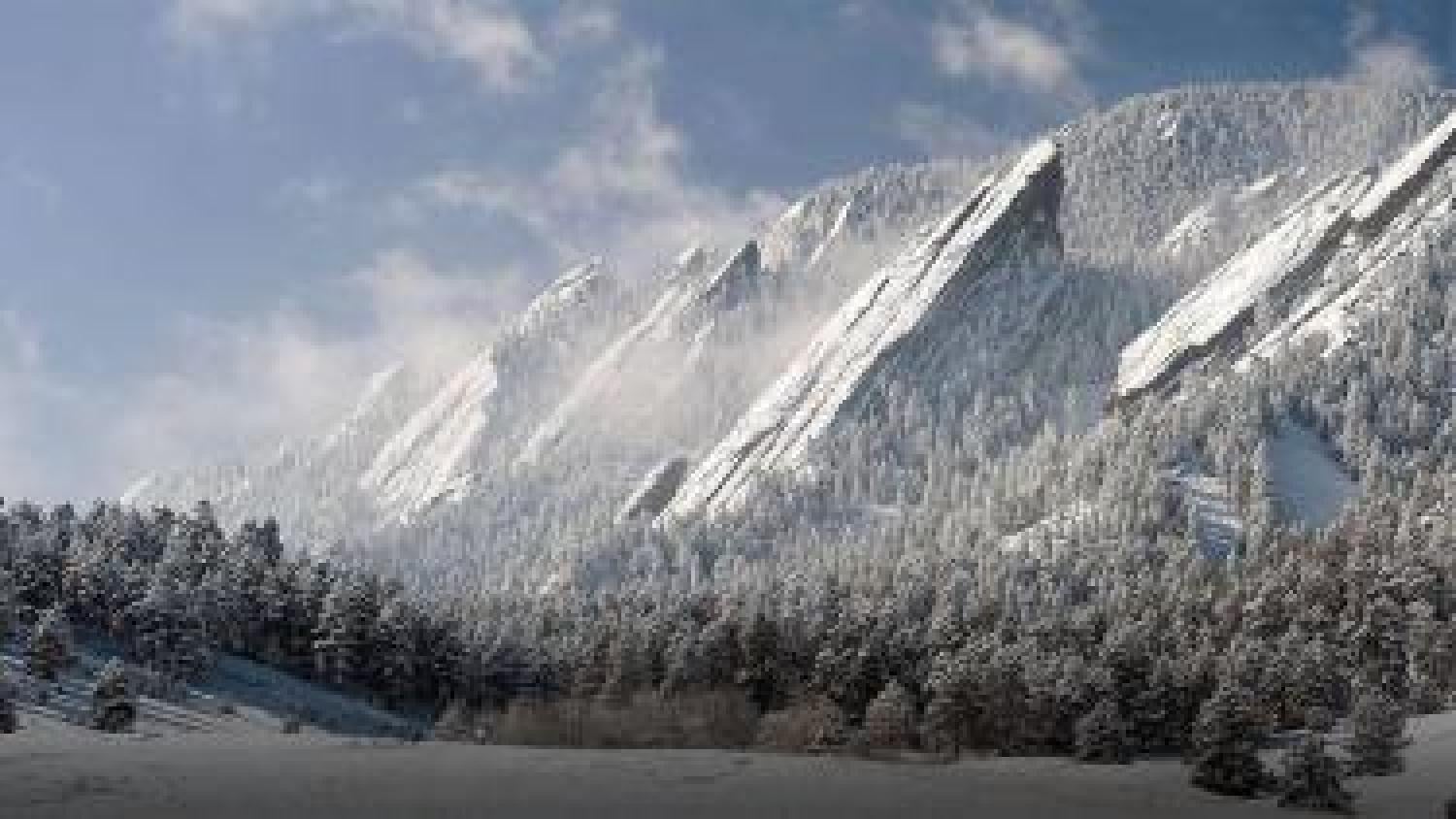 Snow on Flatirons