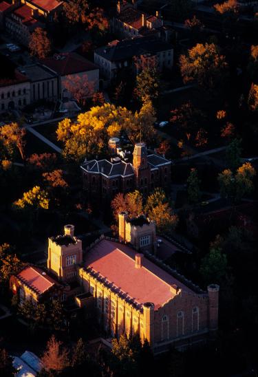 Aerial photo of Old Main