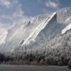 Boulder Flatirons in winter