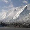 Snow on flatirons