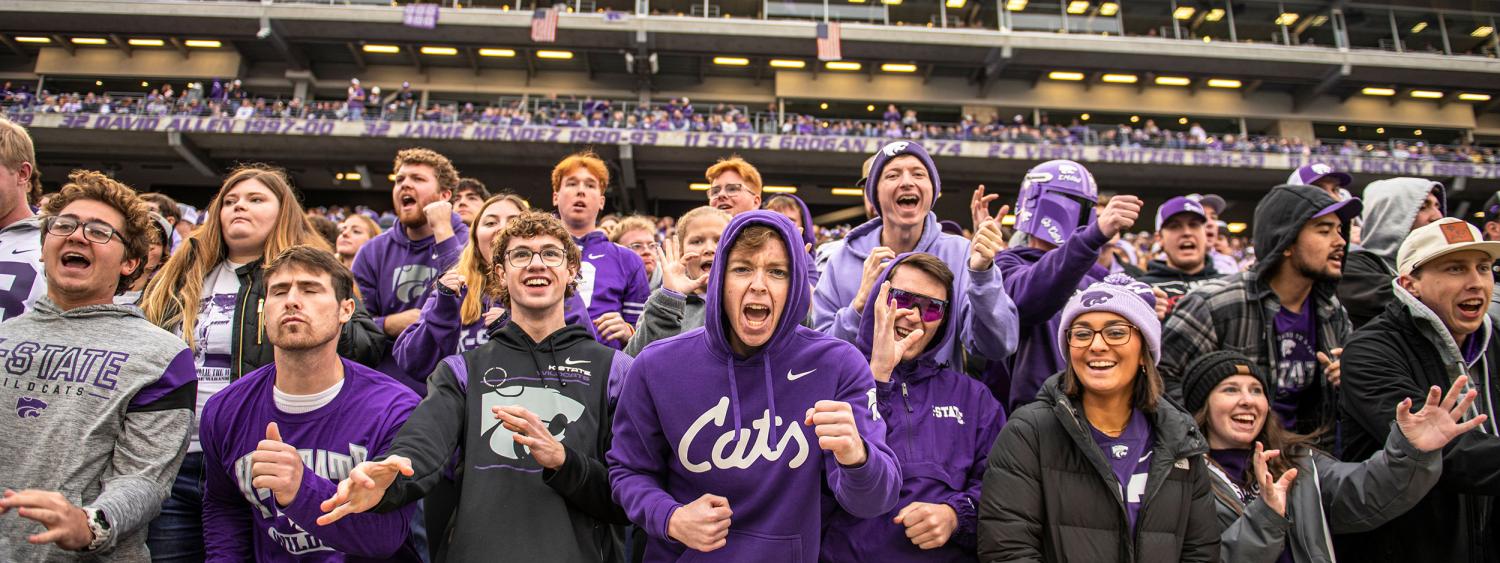 Kansas State fans cheer on the Wildcats