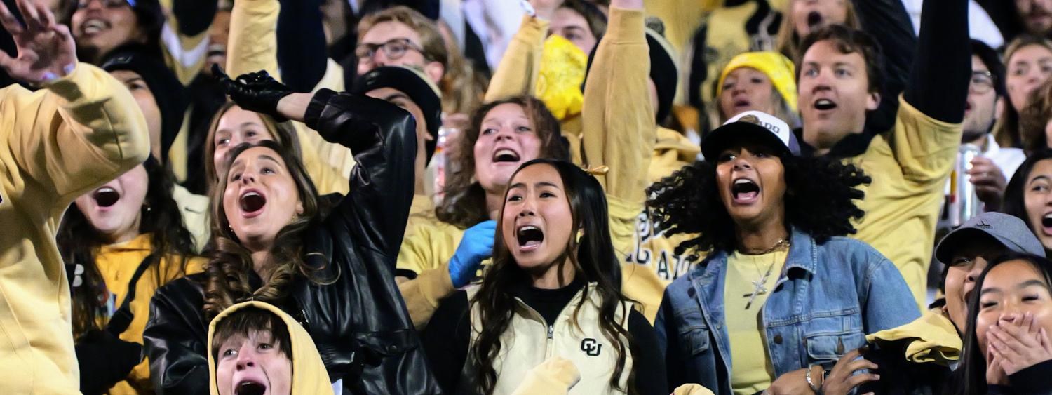 Fans cheer at Folsom Field