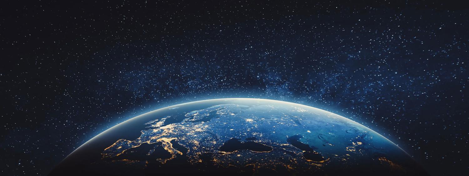 Planet Earth and stars