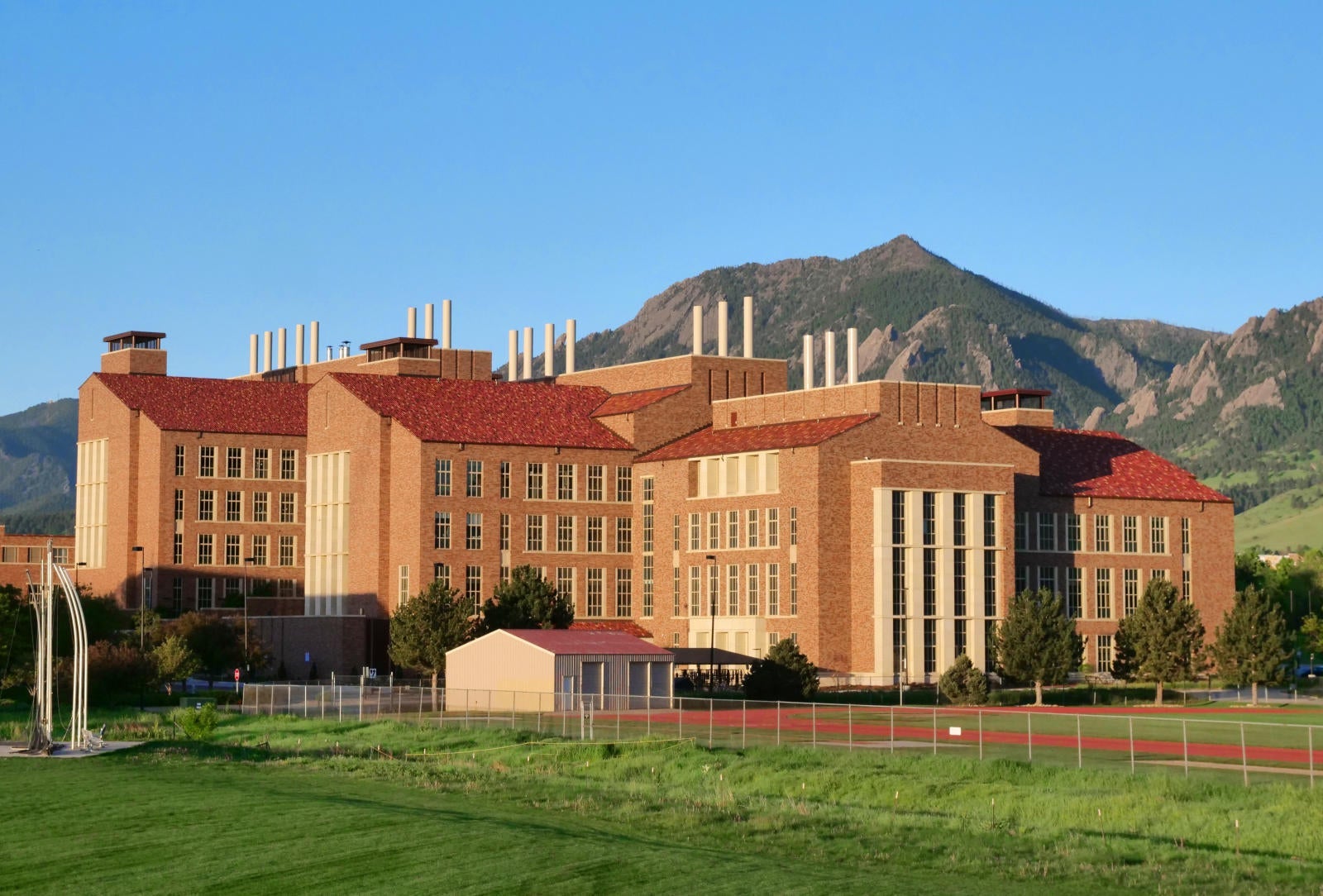 The Jennie Smoley Caruthers Biotechnology Building at the University of Colorado Boulder. (Photo by Casey A. Cass/University of Colorado)