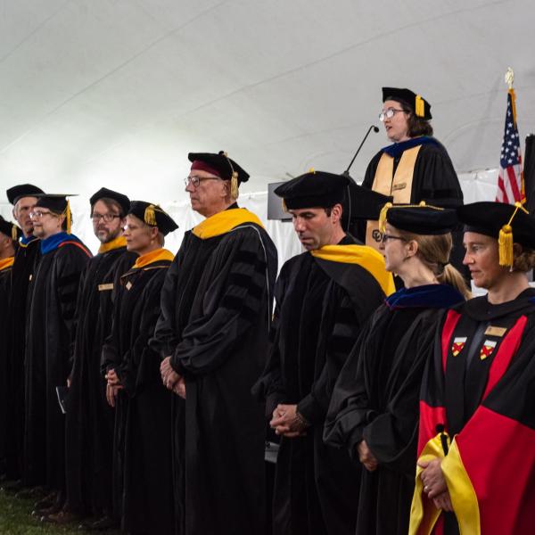 Biochemistry Faculty and Staff standing for closing address