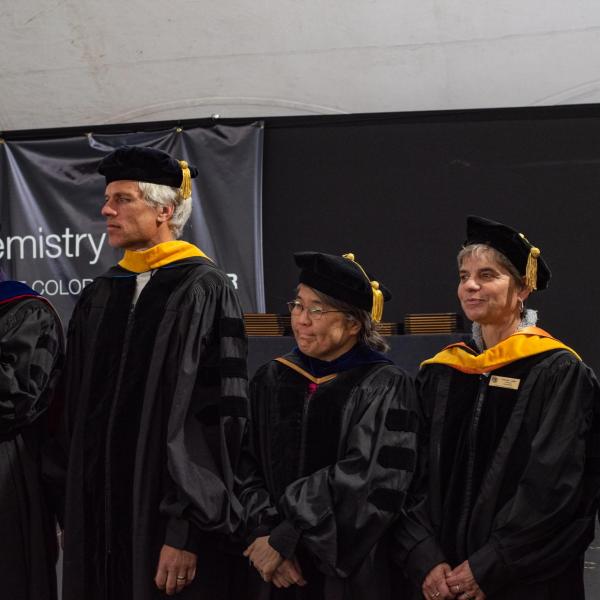 Biochemistry Faculty and Staff standing for closing address