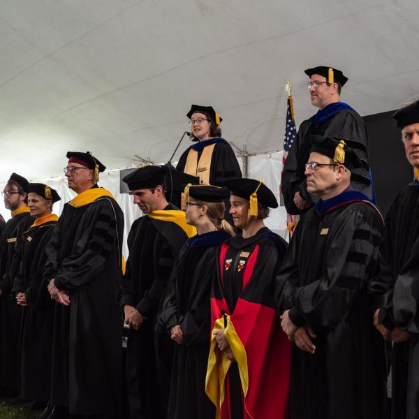 Biochemistry Faculty and Staff standing for closing address