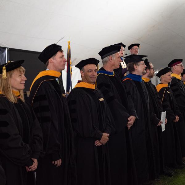 Biochemistry Faculty and Staff standing for closing address