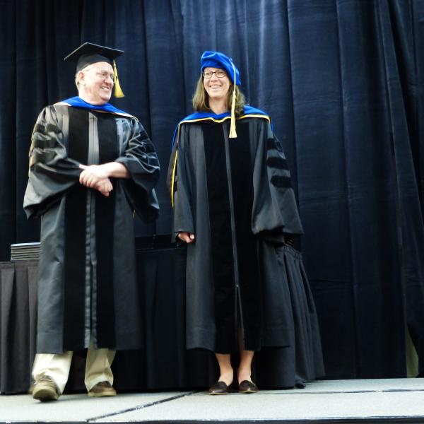Chair, Carl Koval and Ph.D. graduate Amelia Zutz