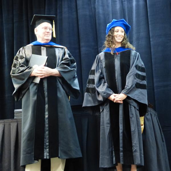 Chair, Carl Koval and Ph.D. graduate, Allison Harris 