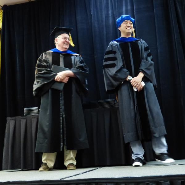 Chair, Carl Koval and Ph.D. graduate, Ryo Tamura