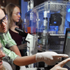 Three women doing lab research