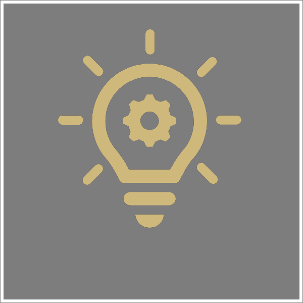 Lightbulb with gear icon