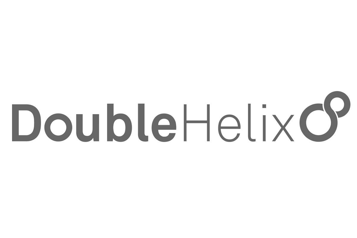 The words "Double Helix" with interlocking gray circles