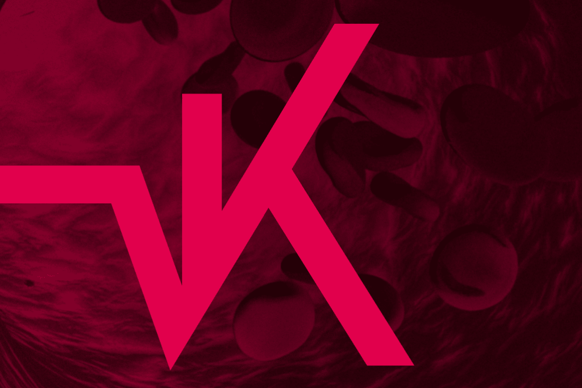 A red letter "K" depicted as a stylized electrocardiograph