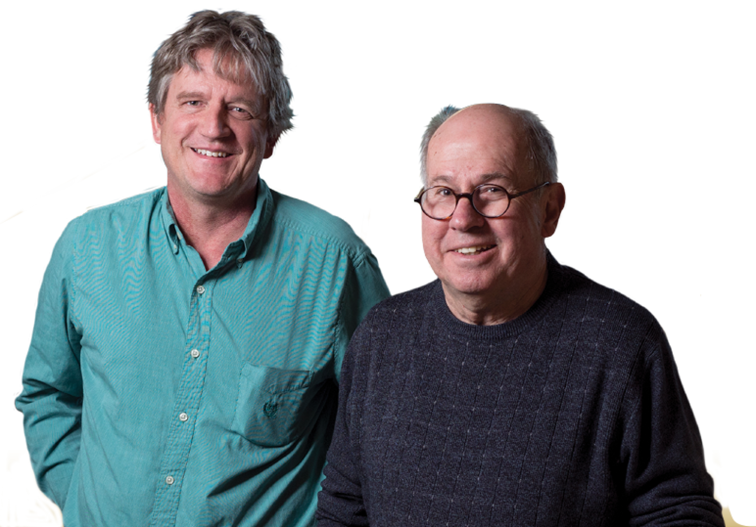 Ted Randolph (left) and Bob Garcea blend their expertise in virology and chemical engineering, creating low-cost, heat-stable vaccines.