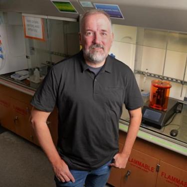 Professor Jason Burdick in his lab