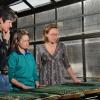 Computer Science Professor Liz Bradley (left), meets with Rhonda Hoenigman (center) and their collaborator, Assistant Professor in Ecology & Evolutionary Biology Nichole Barger, to discuss an algorithm that determines where plants will grow efficiently.