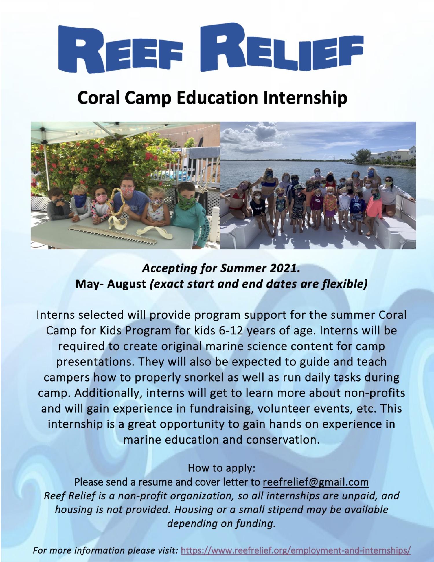 coral reef summer internship