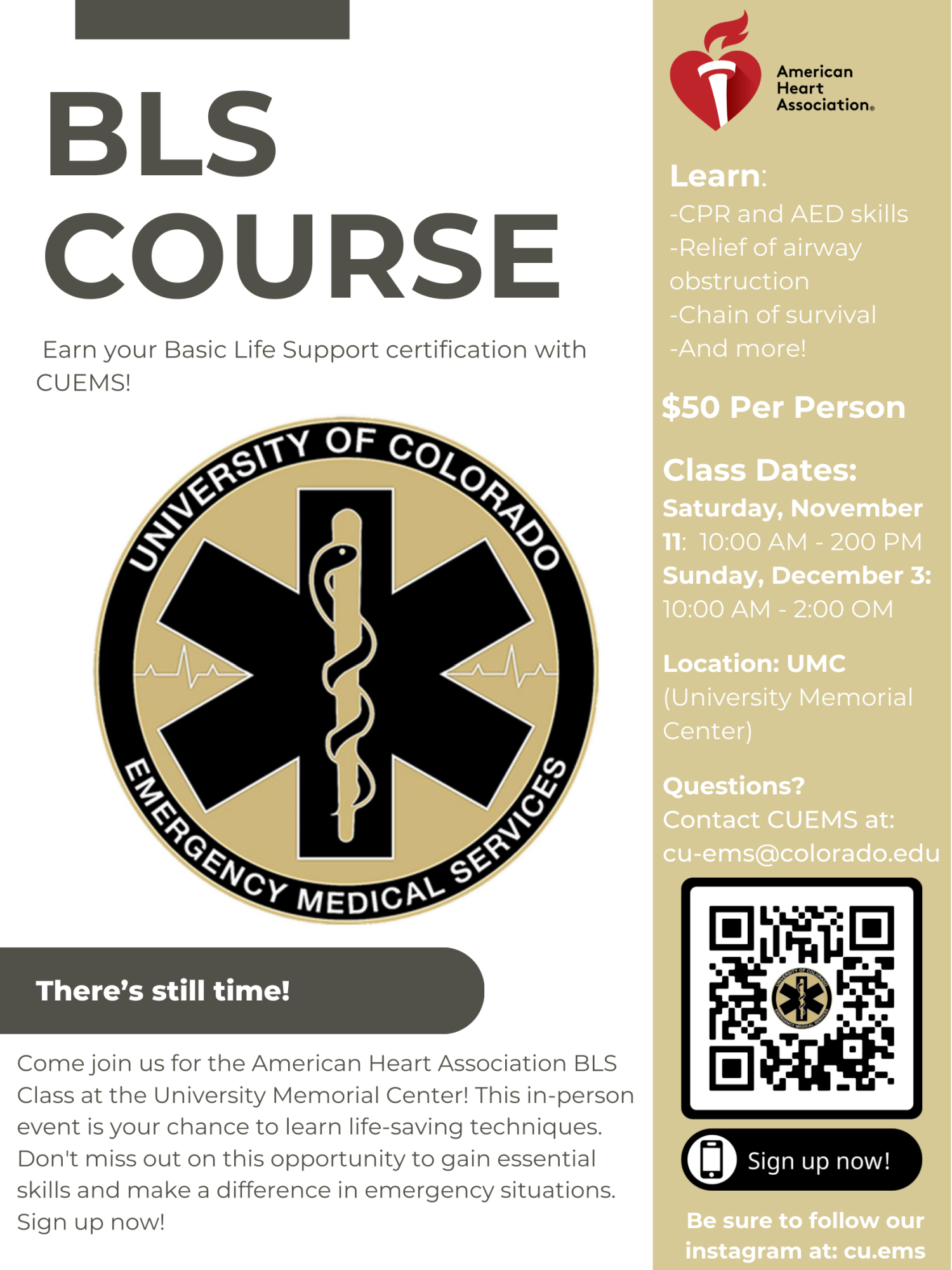 CU EMS BLS Flyer