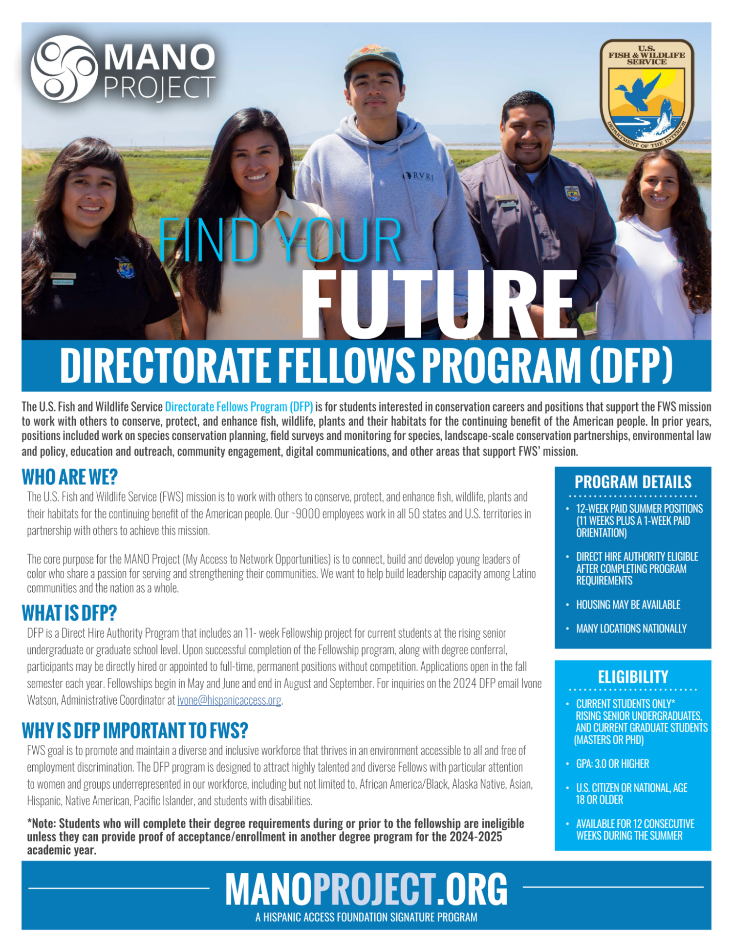 Directorate Fellows Program Flyer