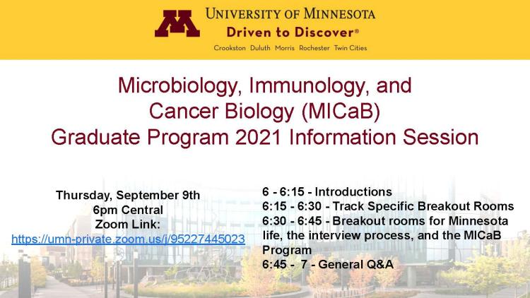 University of Minnesota Grad Program Info Session