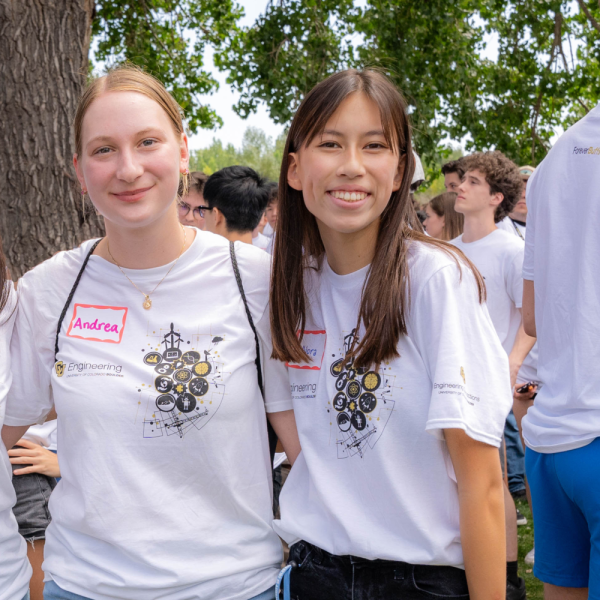 Students from the incoming class for fall 2023 gather at a welcome BBQ at Williams Village.