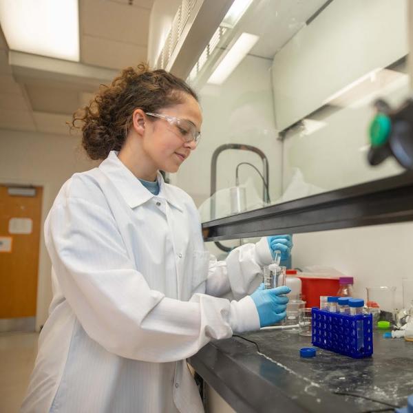 Celeste Busch in the lab