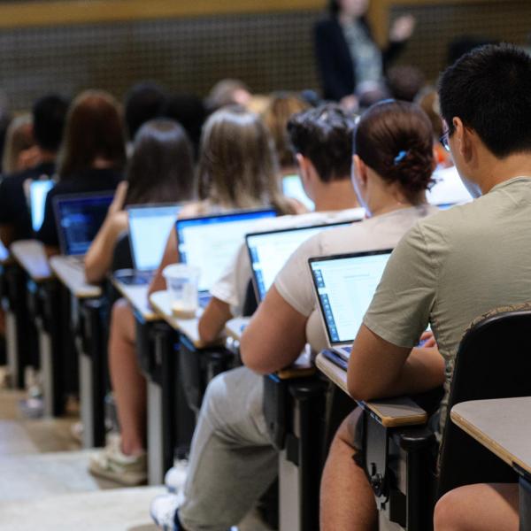 Student in a classroom