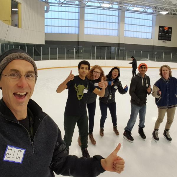 Ice skating at welcome back event