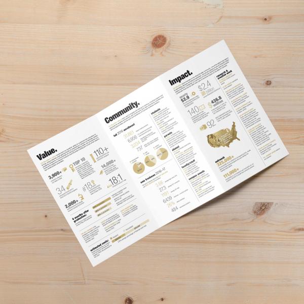 Interior pages of Just the Facts trifold brochure