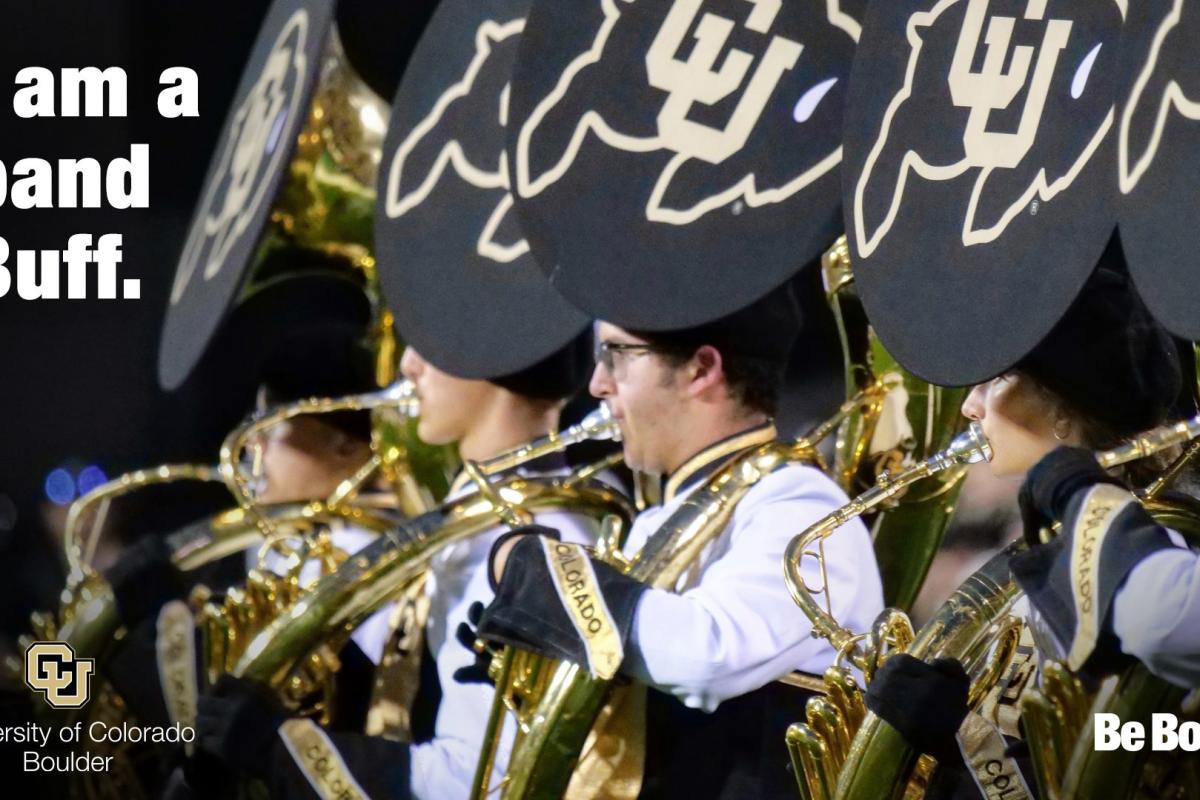 Tuba players with "I am a band Buff"