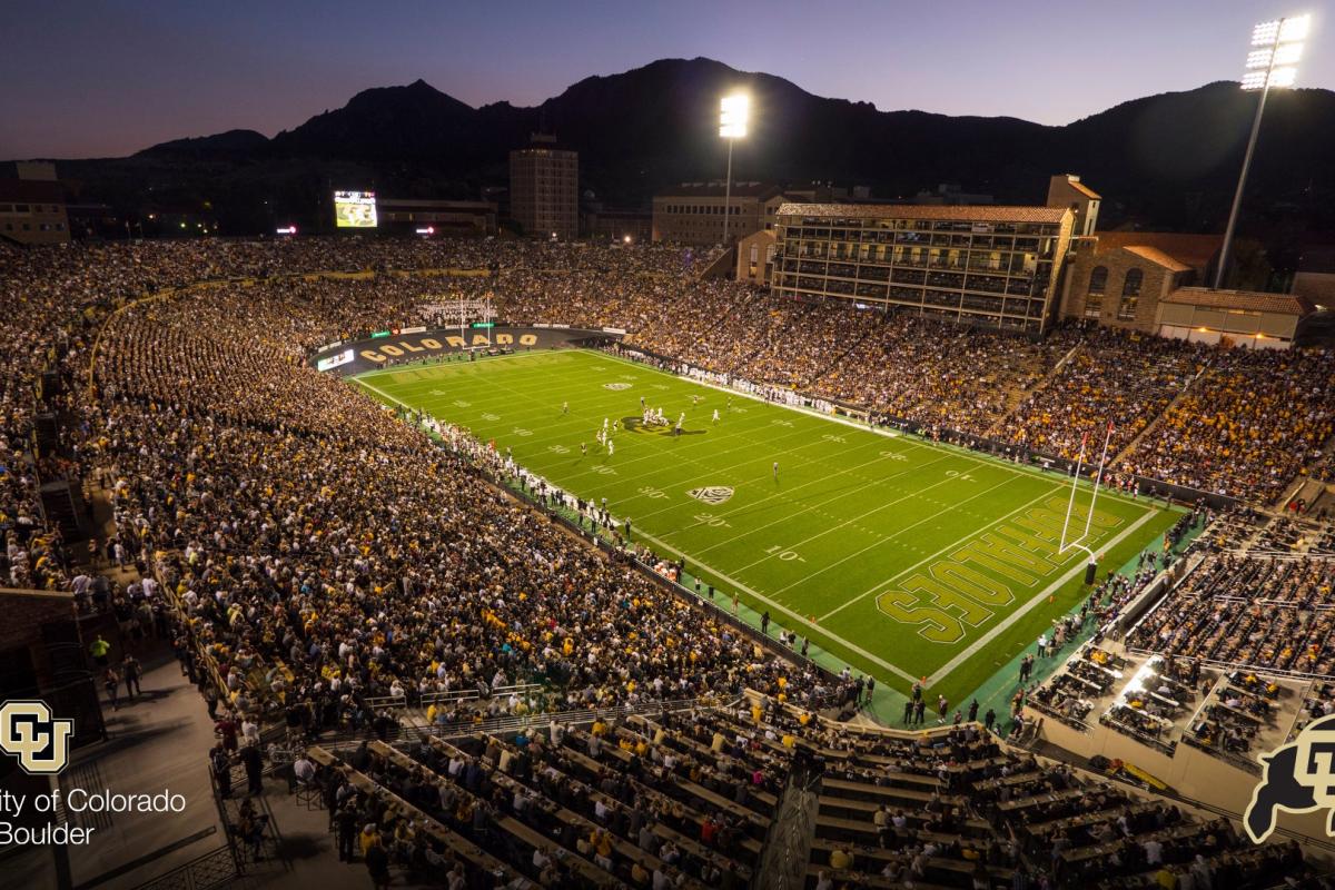 Folsom Field during a night game