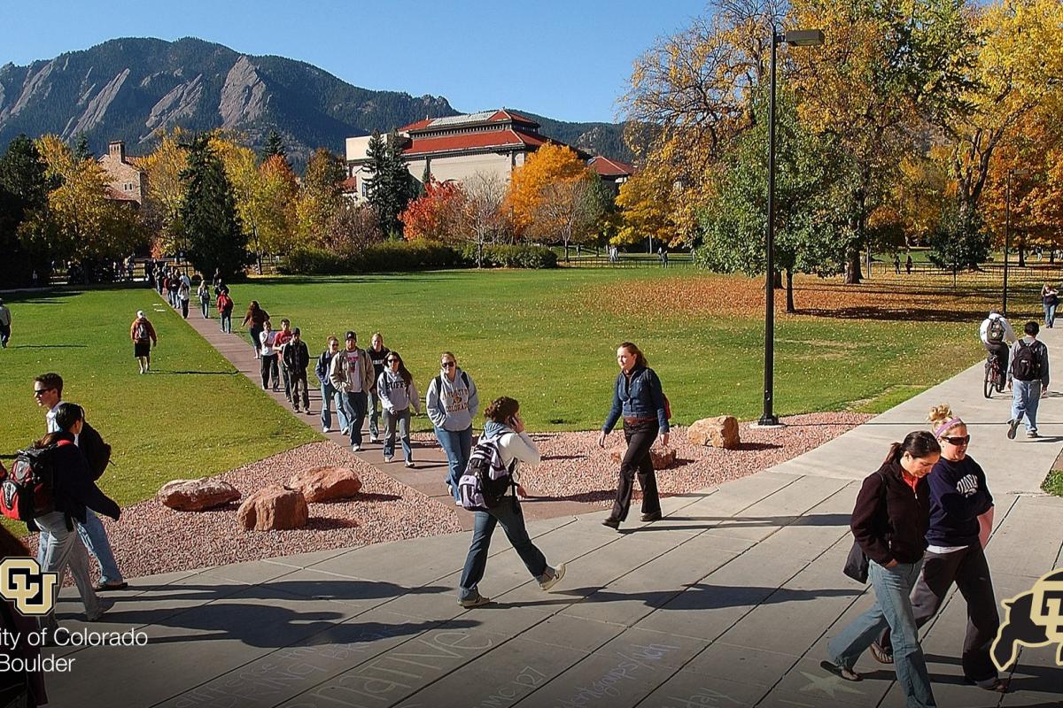 Students walking the Norlin Quad