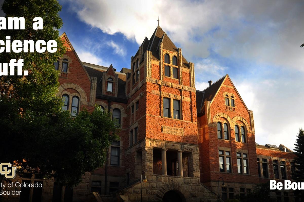 Hale Building with "I am a science Buff"