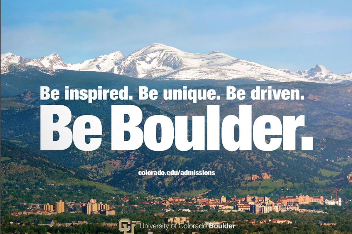 Poster: Be inspired. Be unique. Be driven. Be Boulder.