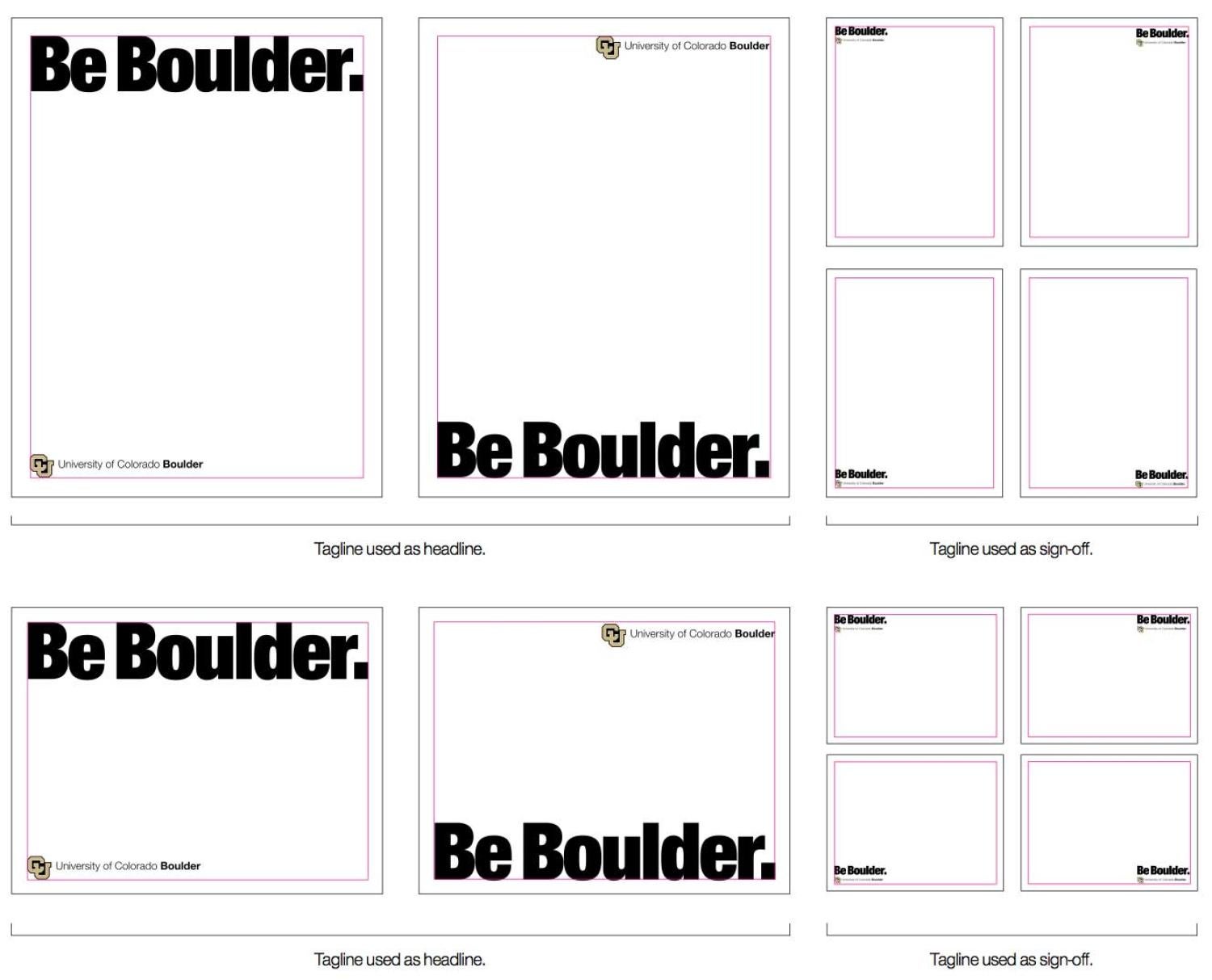 Examples of Be Boulder print layouts