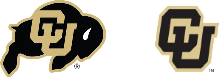 Ralphie and Slanted CU Athletic Marks
