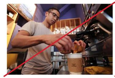 Low angle image of a barrista