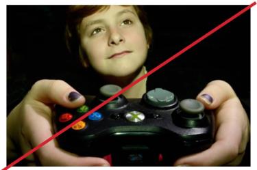 Woman holding video game controller